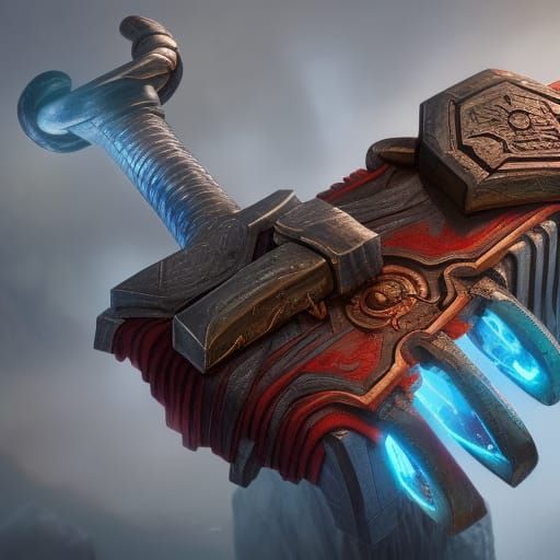 Thor's Hammer: Detailed Matte Painting in 8k