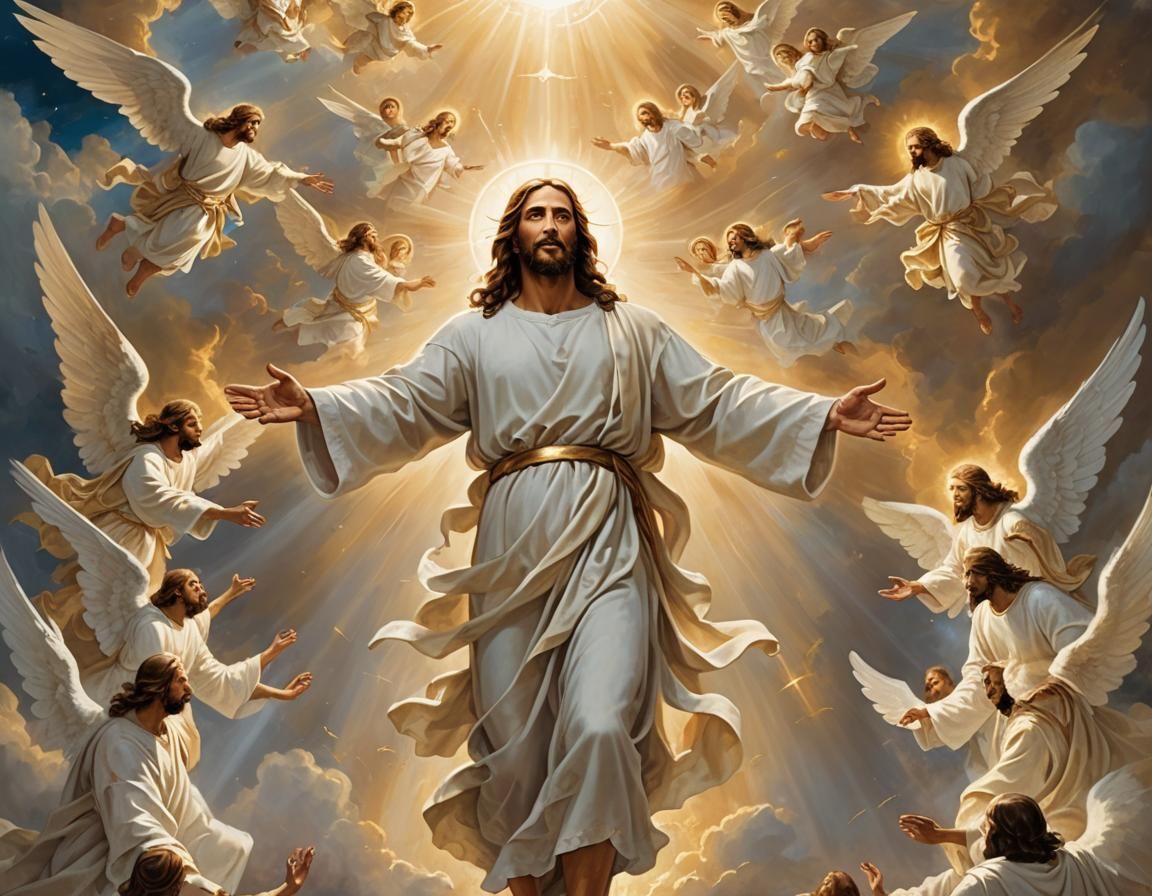 Jesus Descends in Glory: A Biblical Illustration