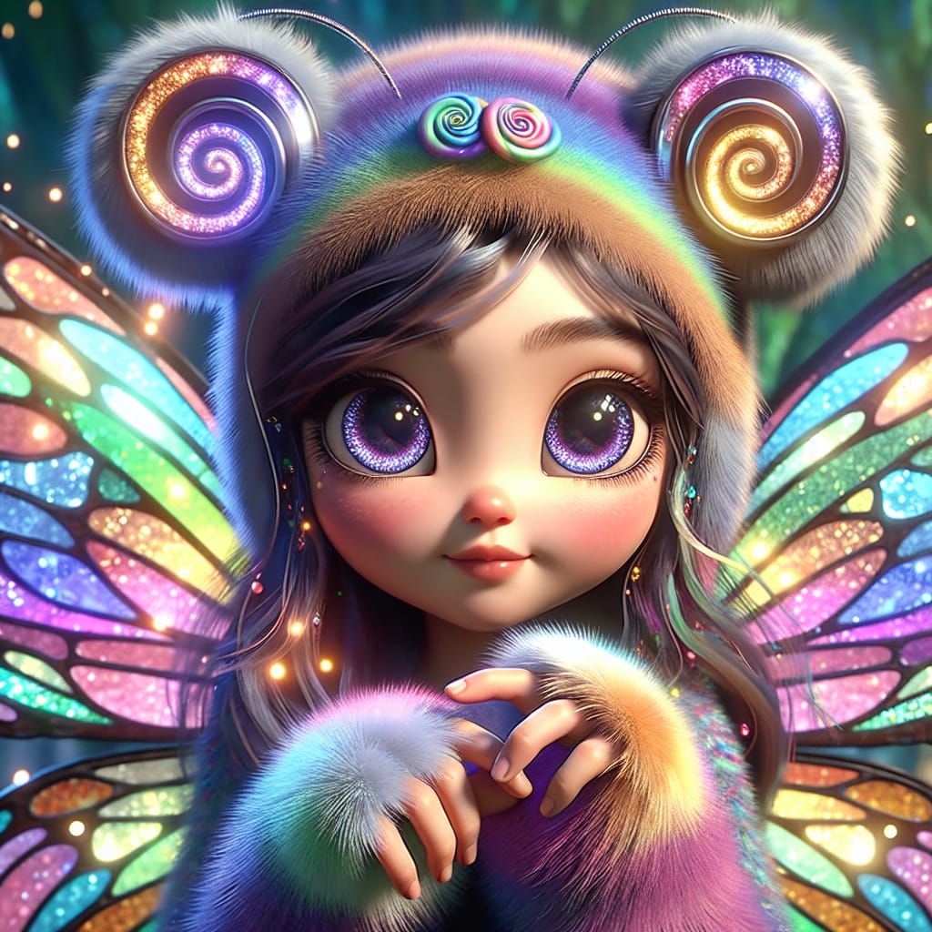 Rainbow Girl in Enchanted Forest