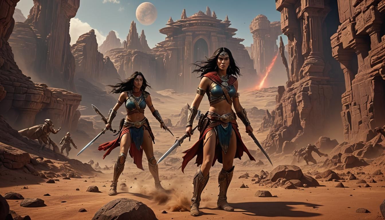 John Carter and Dejah Thoris on Mars