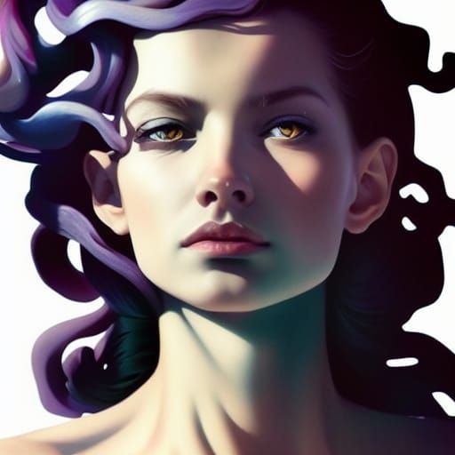 Sea Witch Portrait in Art Nouveau Style