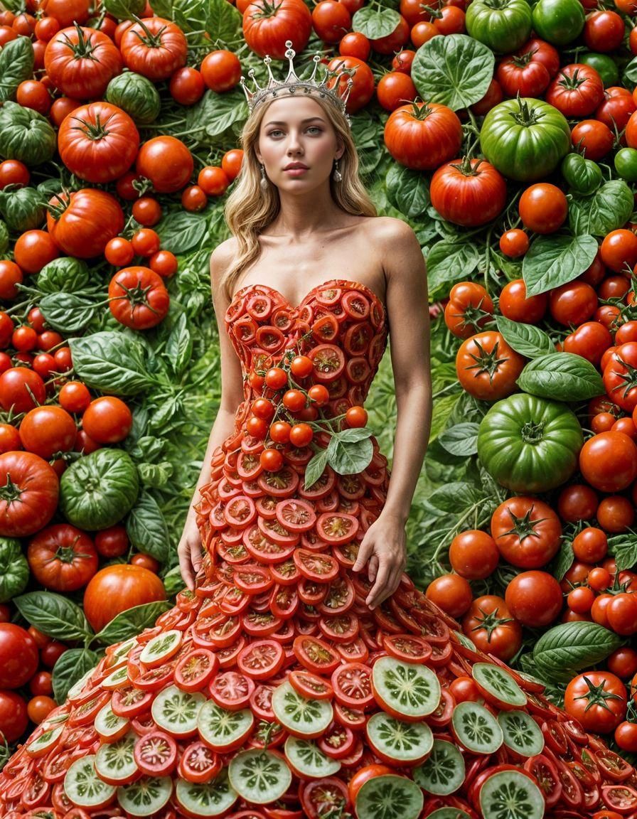 Tomato Queen in Tomato Slice Dress