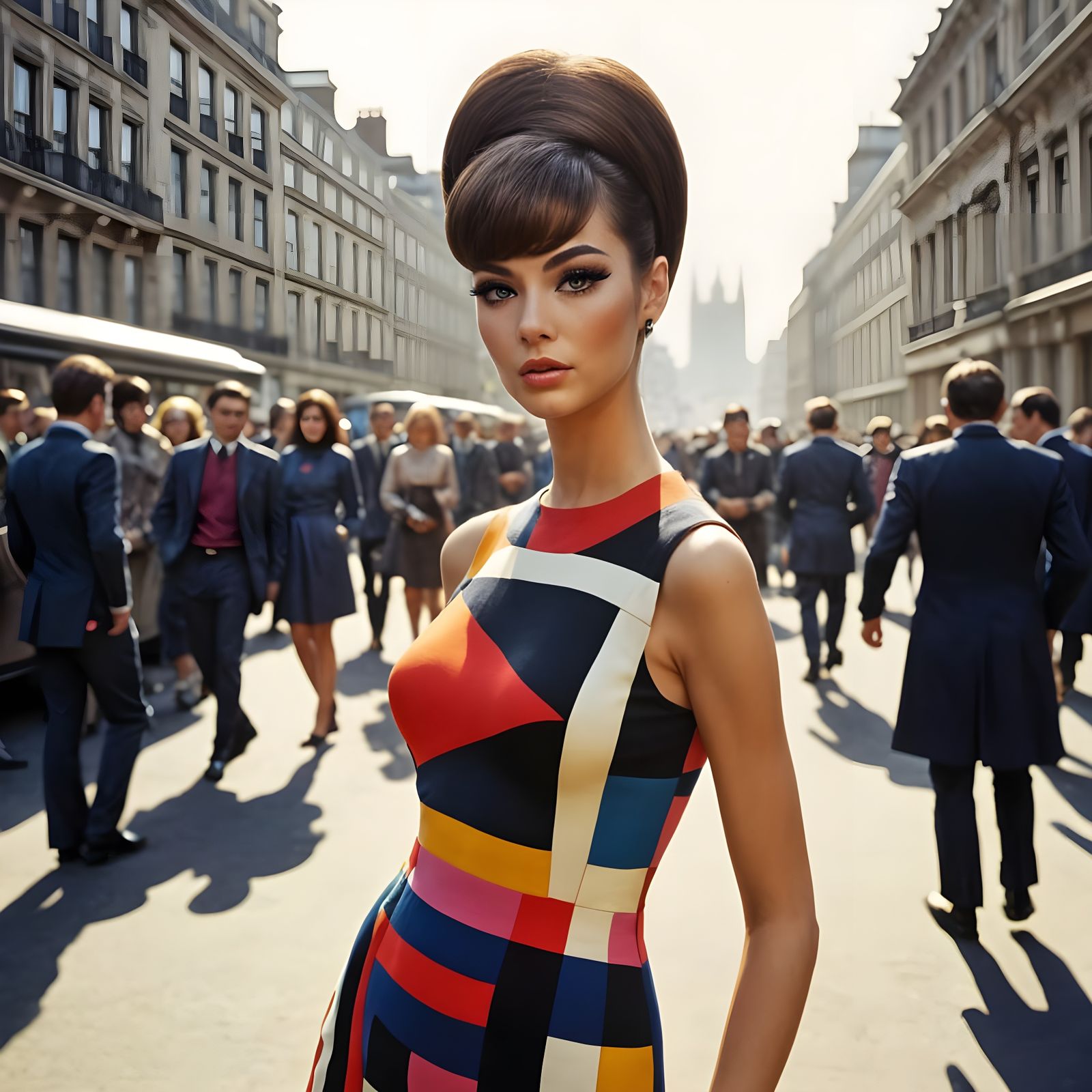 Vibrant 1960s Mod Model in Swinging London