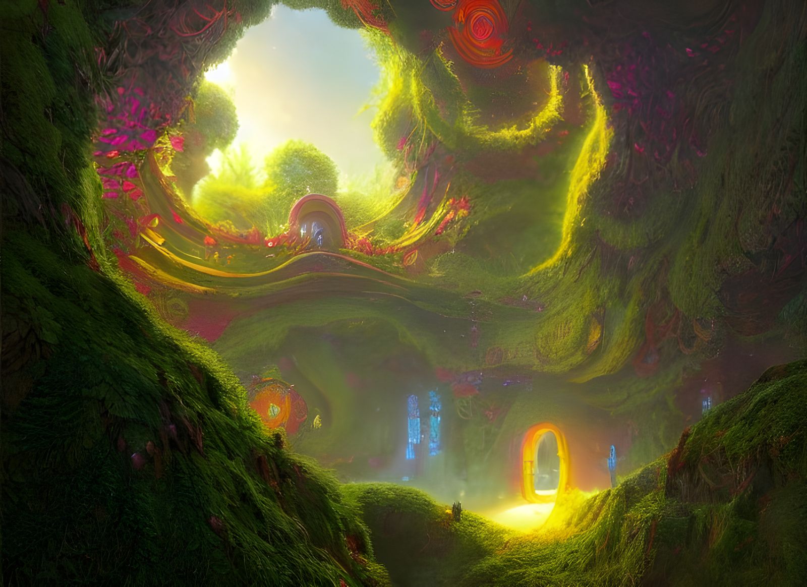 Mystical Fractals in Surreal Digital Painting