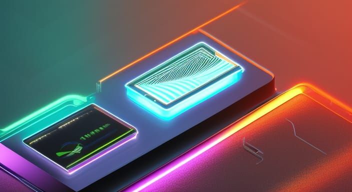 Cyberpunk Network in Glass Cube with Neon