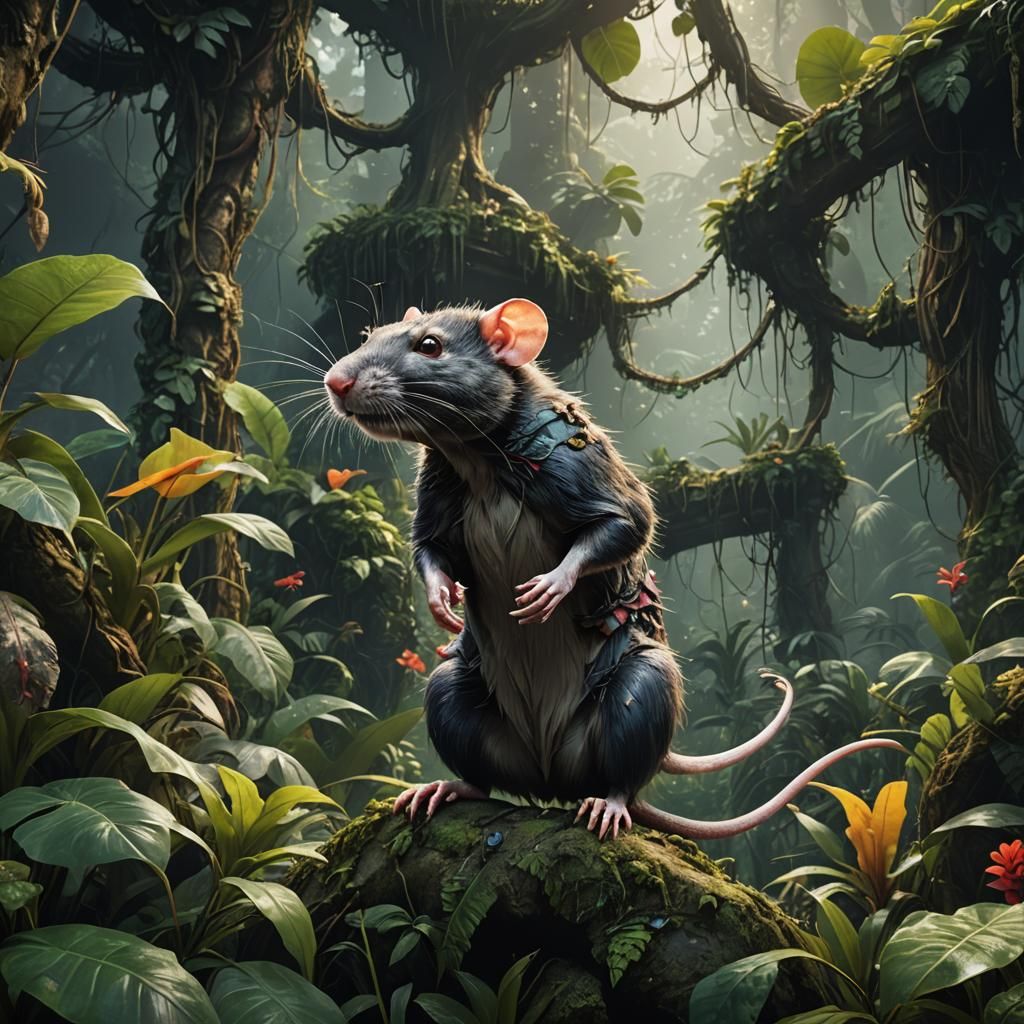 Rat in Jungle: Detailed Matte Painting