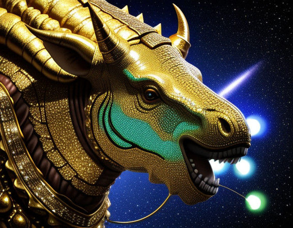 Merry Triceratops in Vibrant Festive Finery