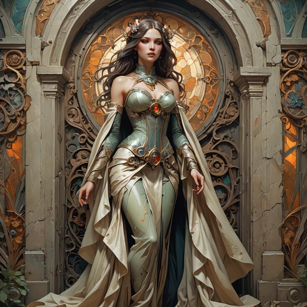 Beautiful Vampire in Ancient Vault: 3D Animation