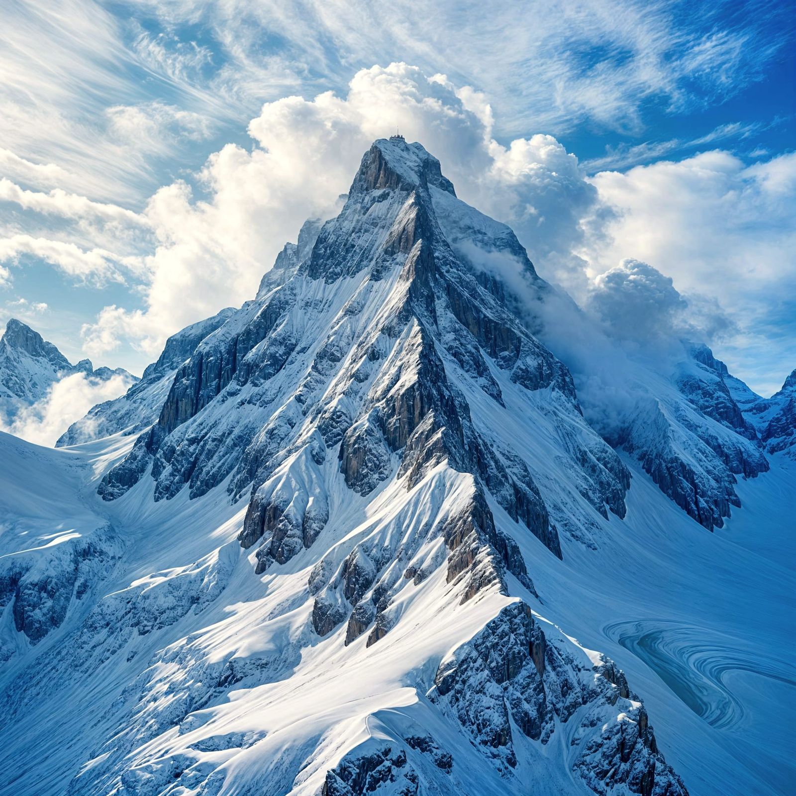 Eiger North Face in Stormy Sky