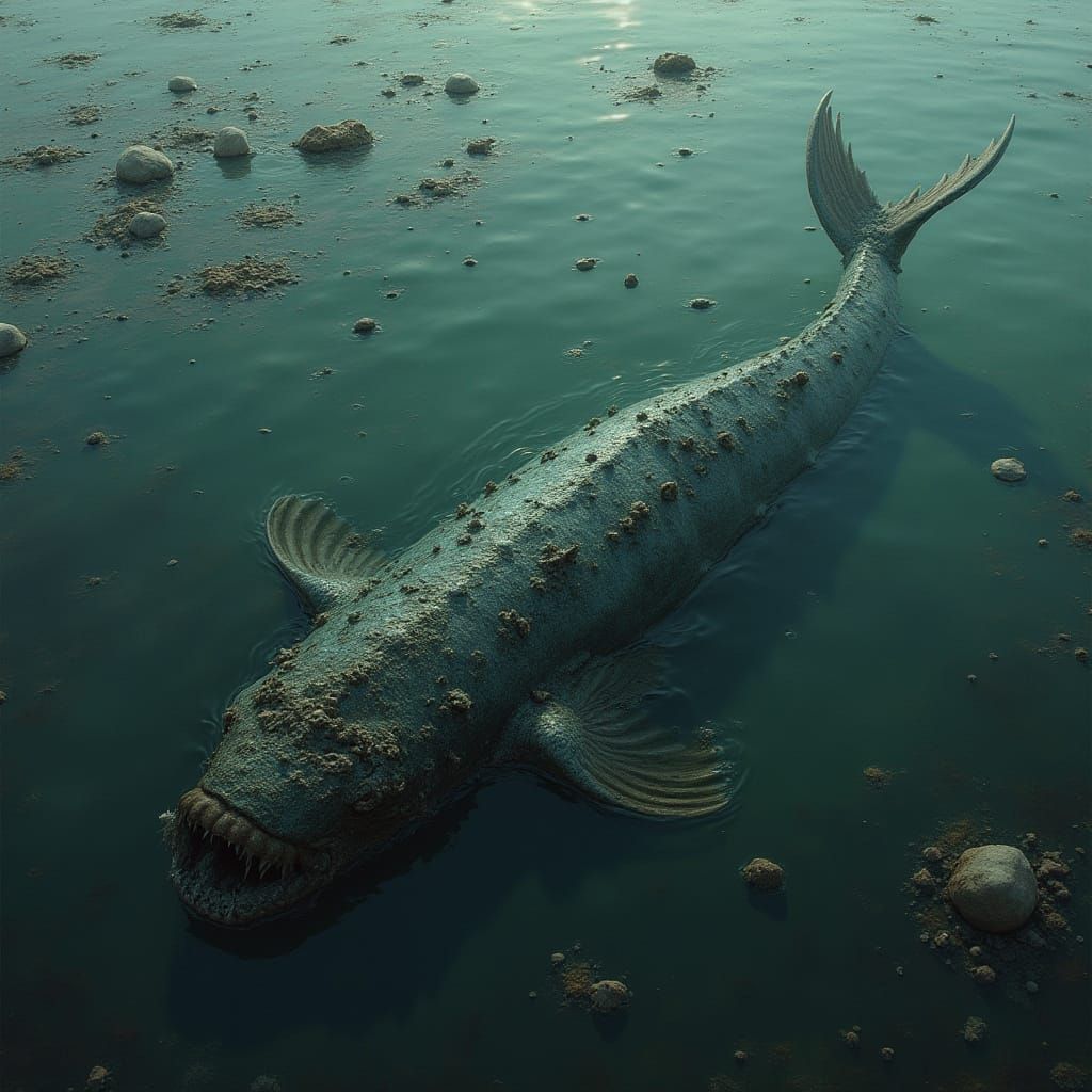 Polluted Ocean Scene Reflecting Ecological Disaster