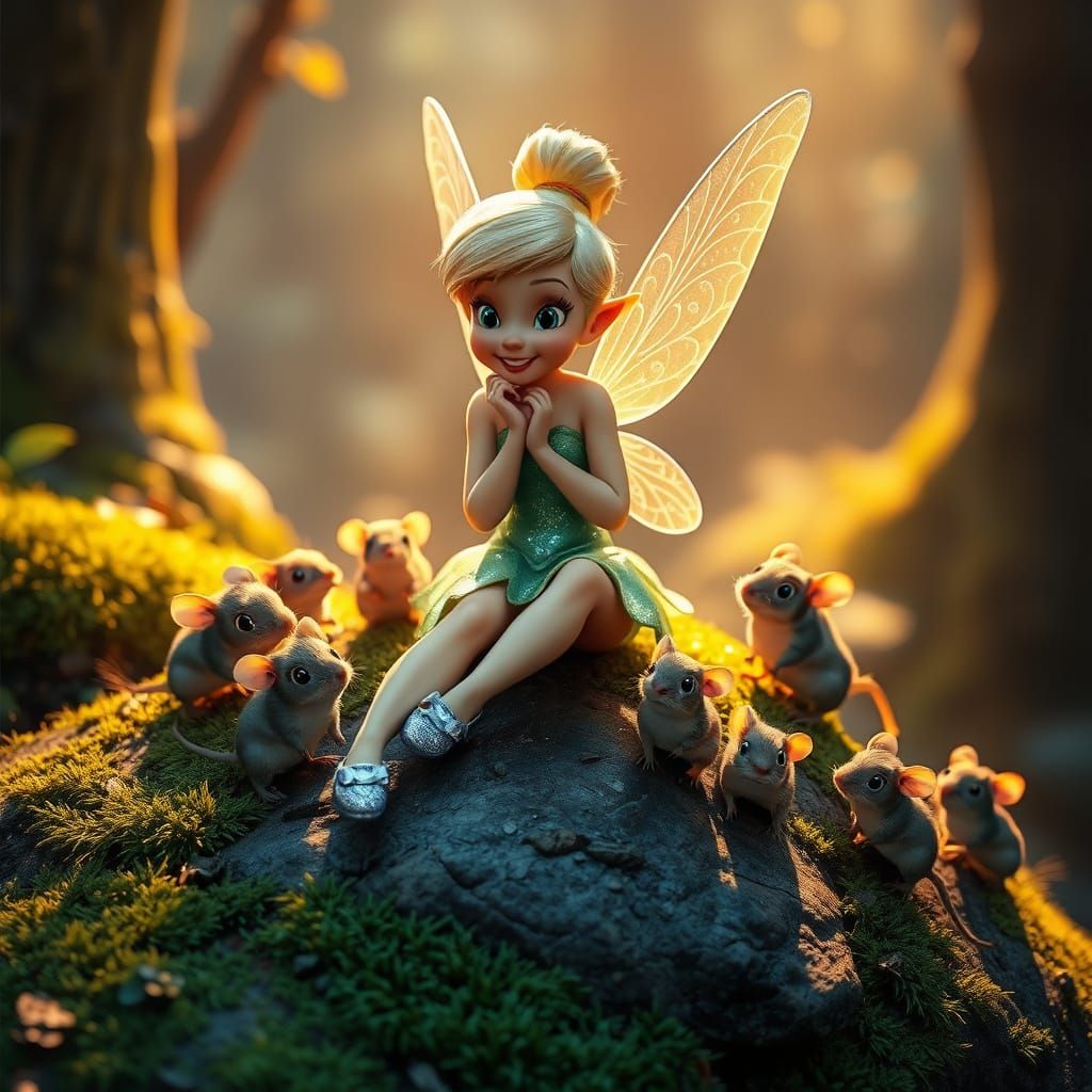 Whimsical Forest Gathering in Dreamy Iridescent Style