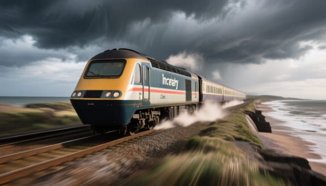 Intercity 125 Locomotive Speeds by Stormy Coast