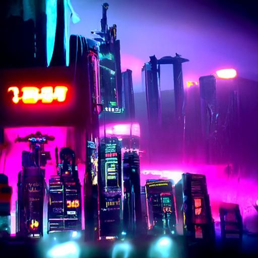 Neon Cyberpunk Cityscape of the Future