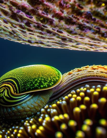 Colorful Ink Snail: Photorealistic Gouache Painting