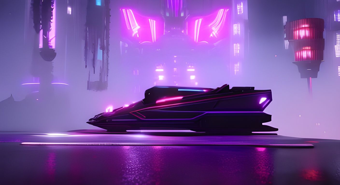 Cyberpunk Batman in Futuristic Arkham at Night