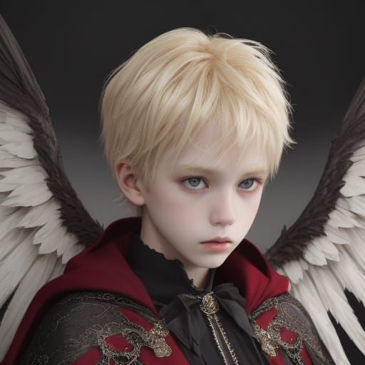 Sinister Fallen Angel with Bioluminescent Wings