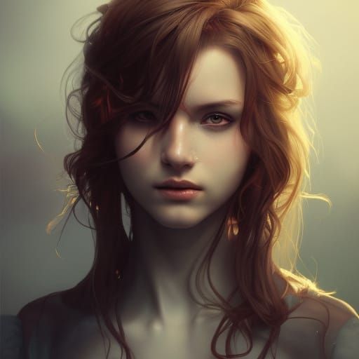 Detailed Portrait of a Fallen Angel in Hyperrealism