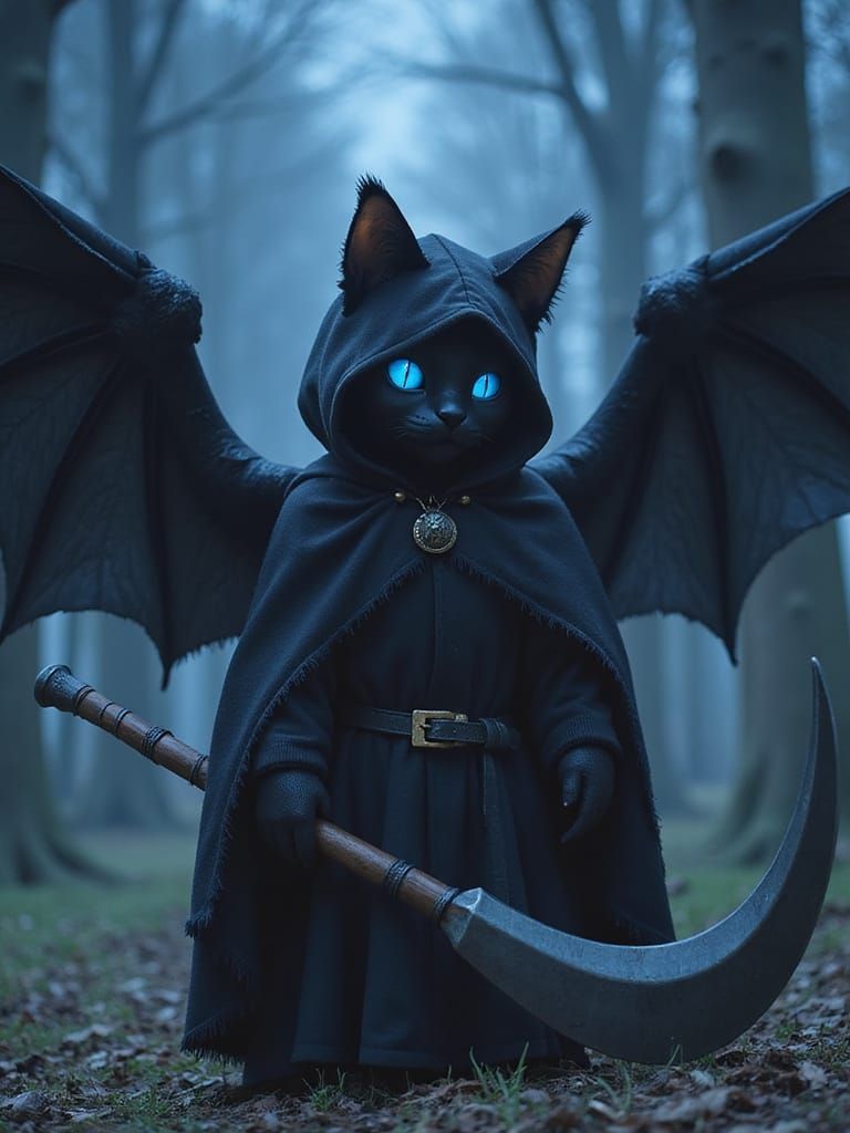 Mysterious Blue-Eyed Death Cat soars in Epic Fantasy Night