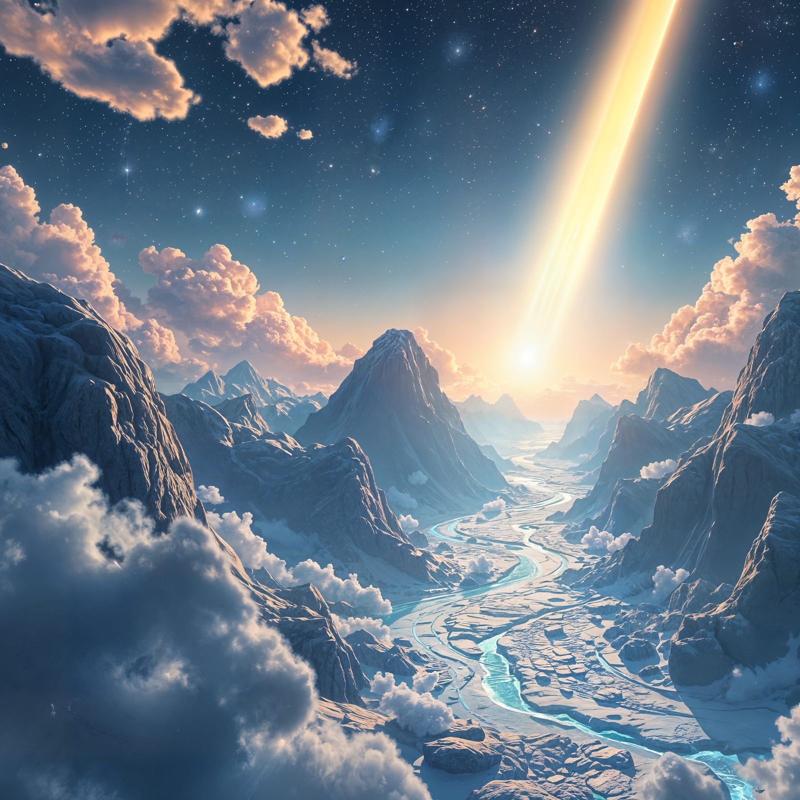 Breathtaking 3D Anime Art of a Meteor in Ultrafine Detail