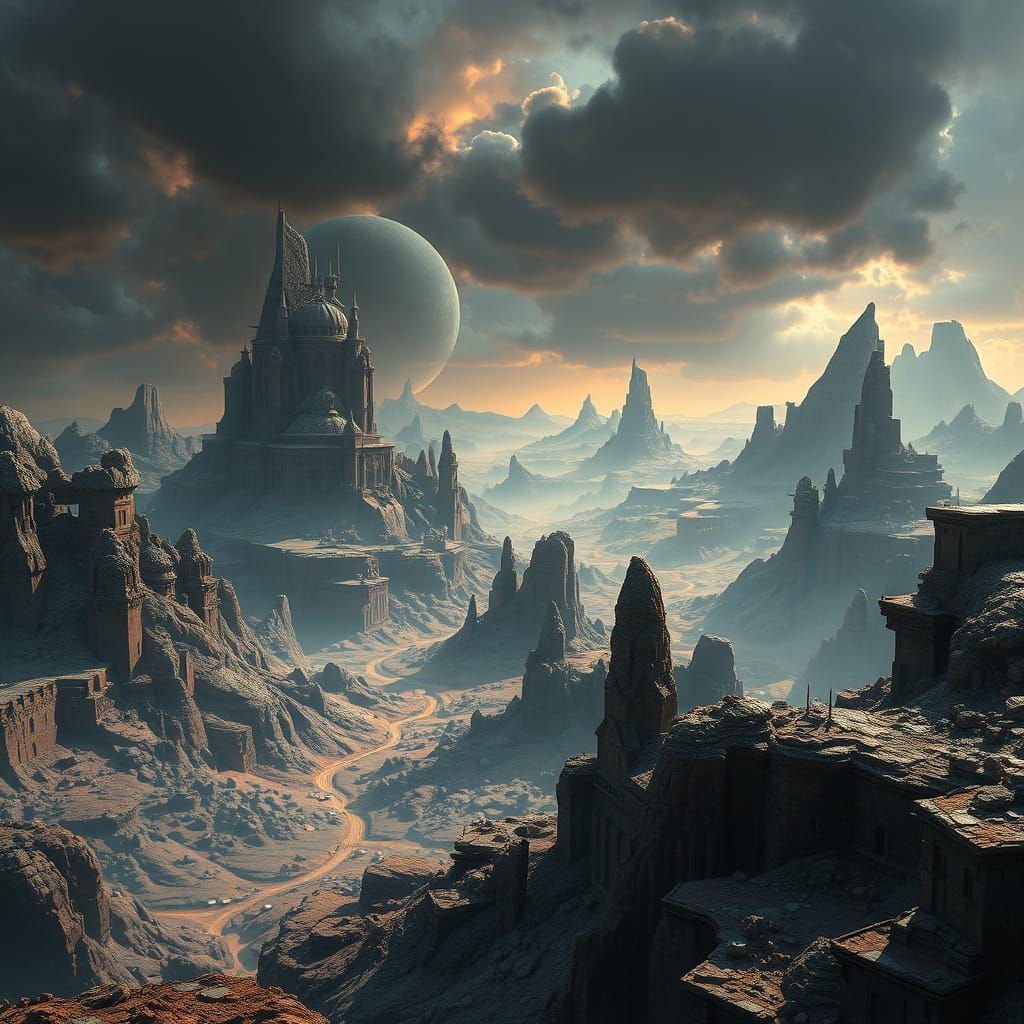 Epic Futuristic Cityscape in Hyperdetailed Digital Painting ...