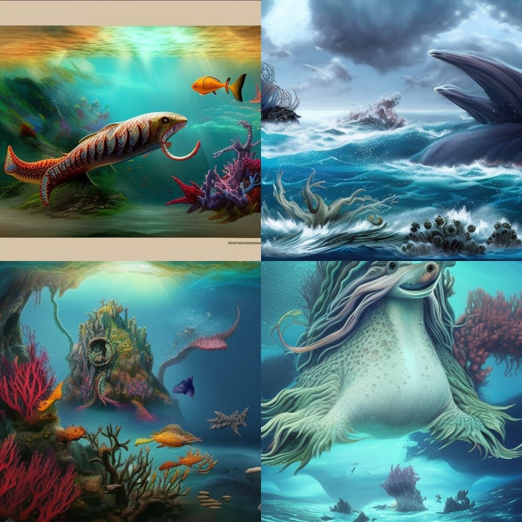 Majestic Sea Creature: Detailed Fantasy Concept Art