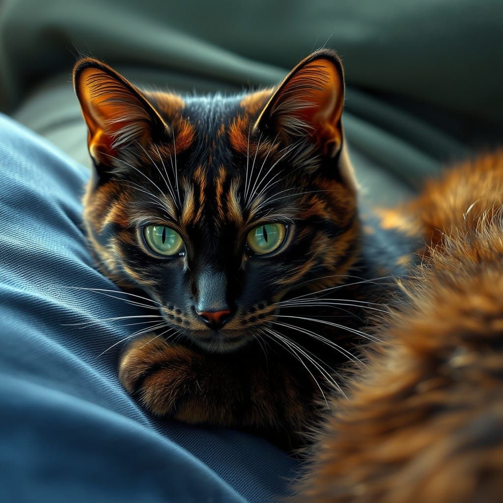 Elegant Tortoiseshell Cat in a Lavish Setting