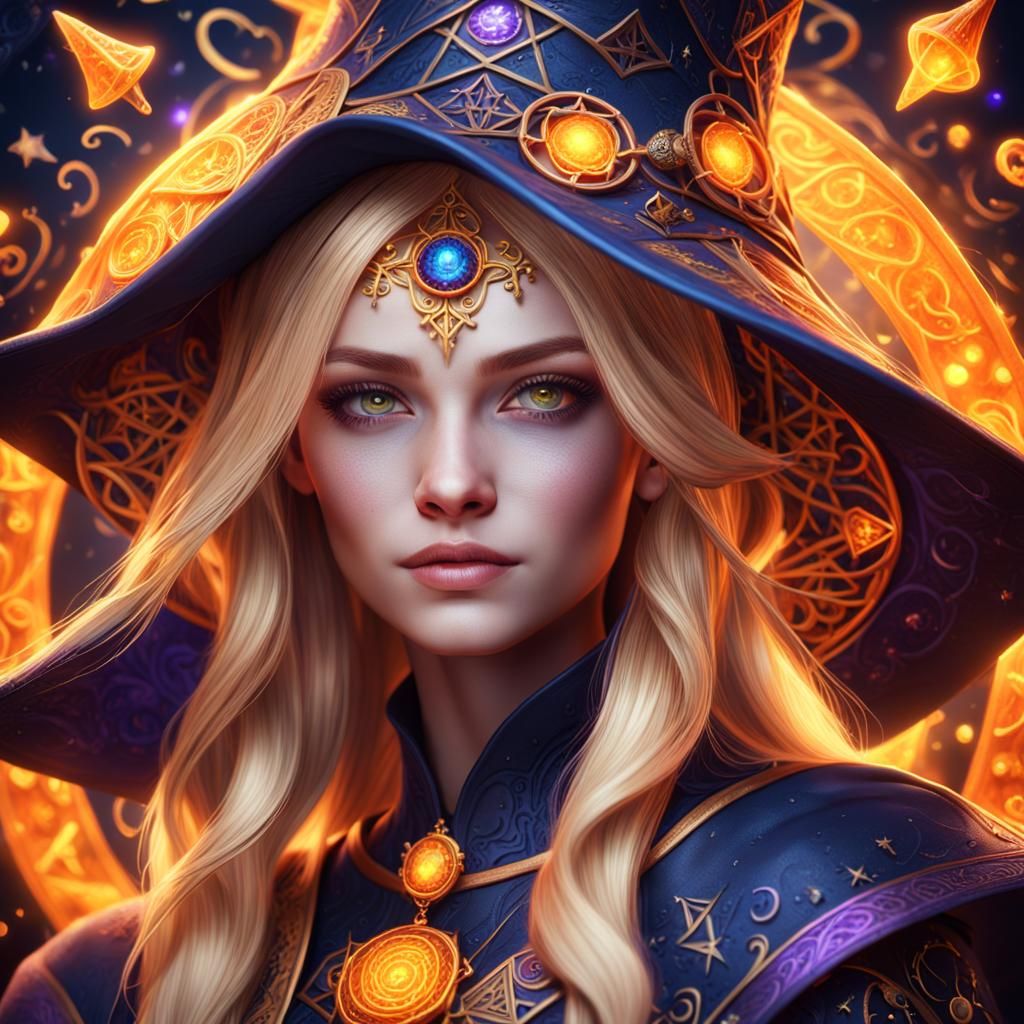 Fantasy Portrait of Woman in Witch Hat