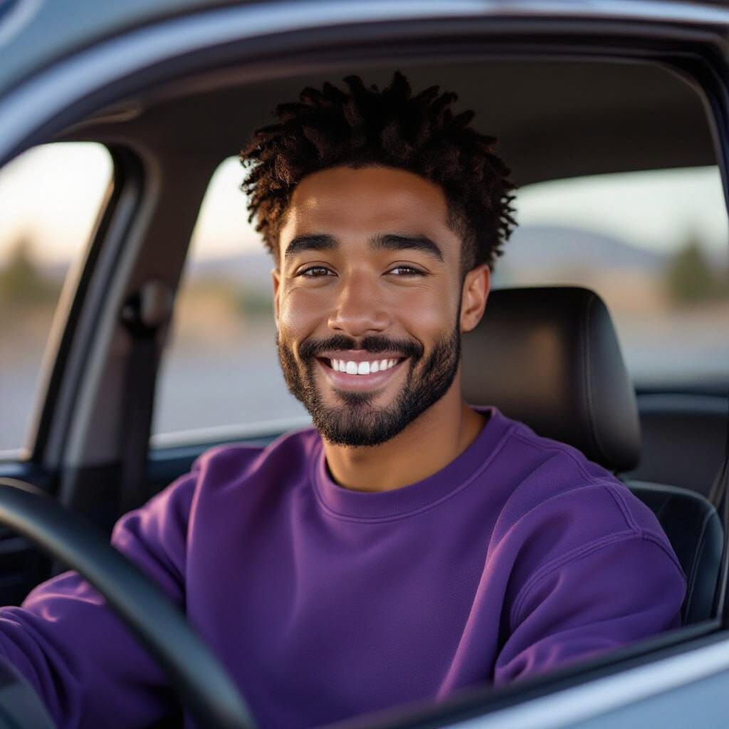 Portrait of Smiling Man in Vibrant, Realistic Style