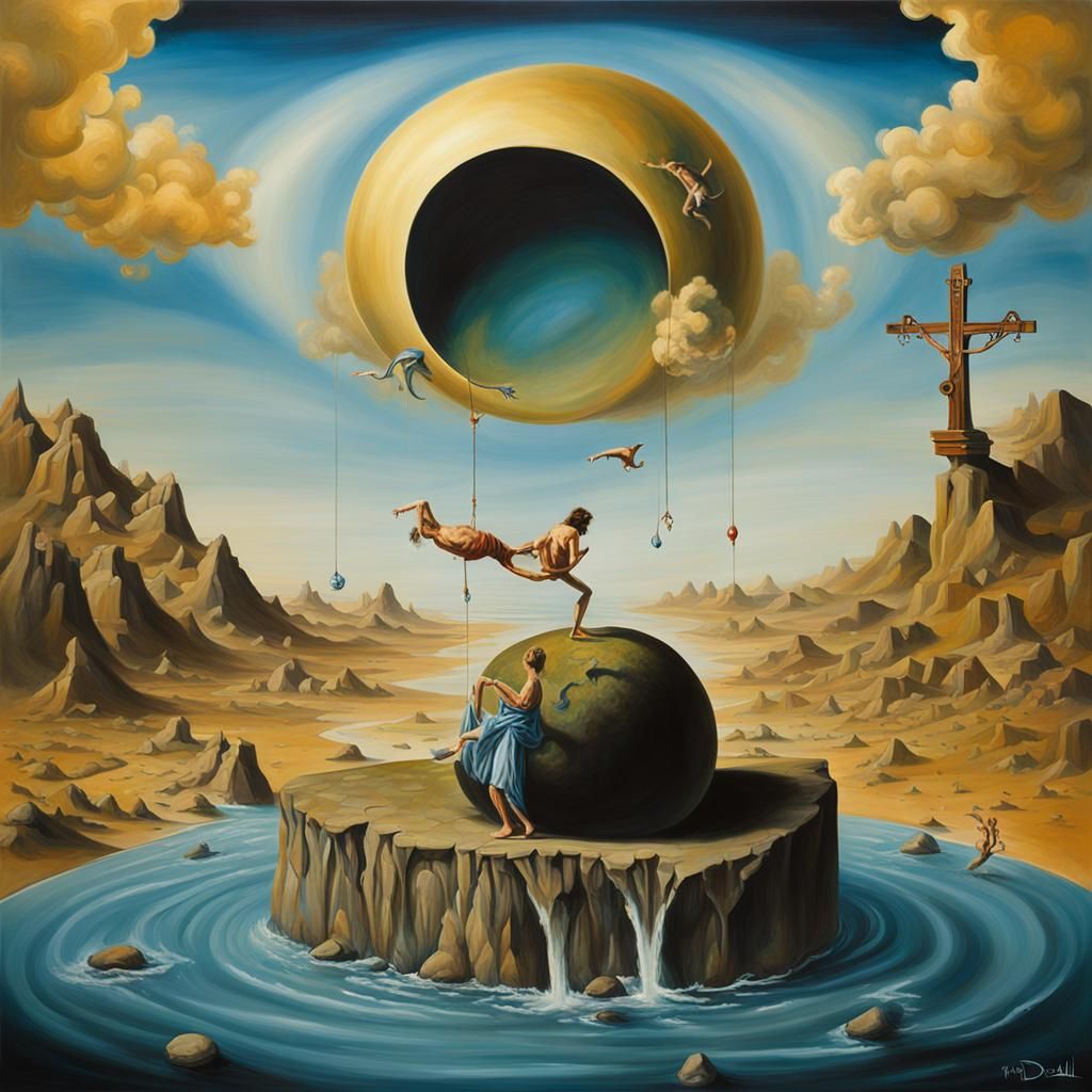 Surreal Interpretation of Philippians 2:3-5 in Dali Style