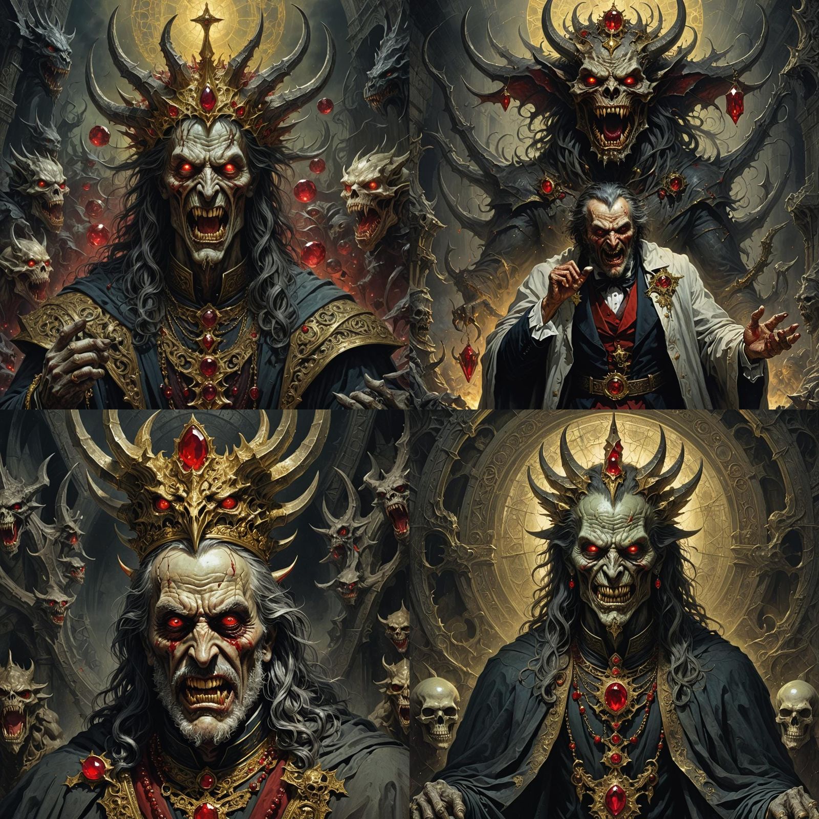 Demonic Preacher with Ruby Eyes, Gothic Horror Art