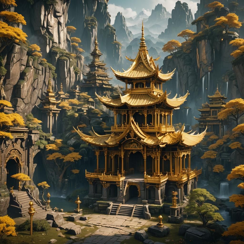Fantastical Golden Shrine Concept Art