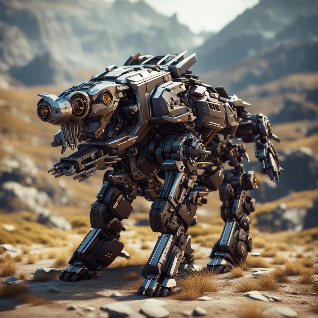 Futuristic Boar Zoid in Scottish Highlands