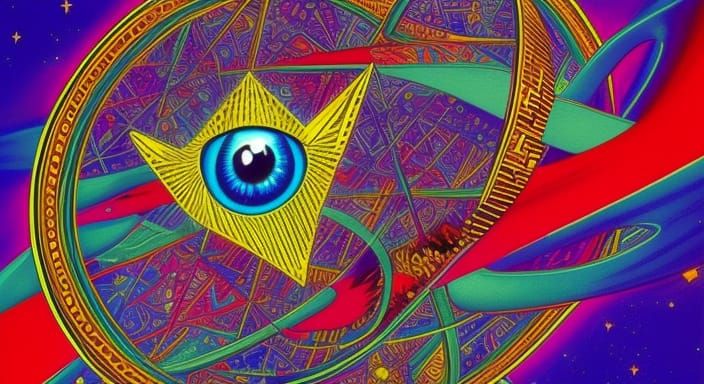 Cosmic All Seeing Eye in Comic Book Art