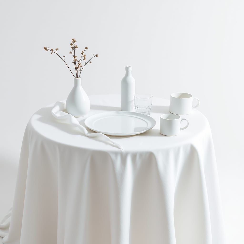 Minimalist White Still Life Composition