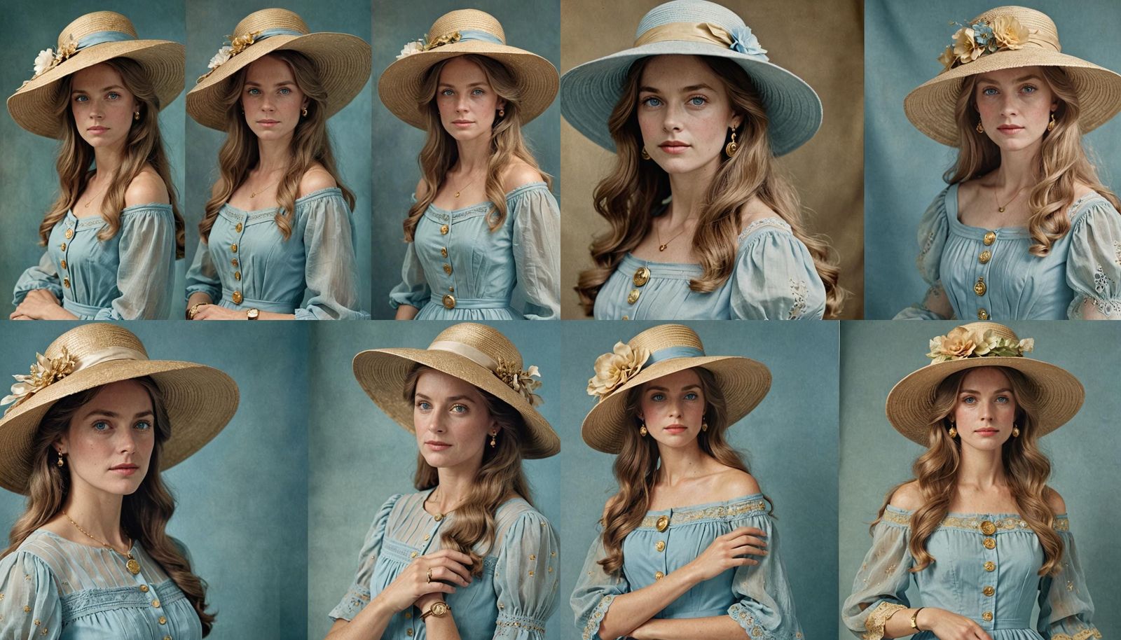 Stereo Portrait of a Lady in a Summer Hat