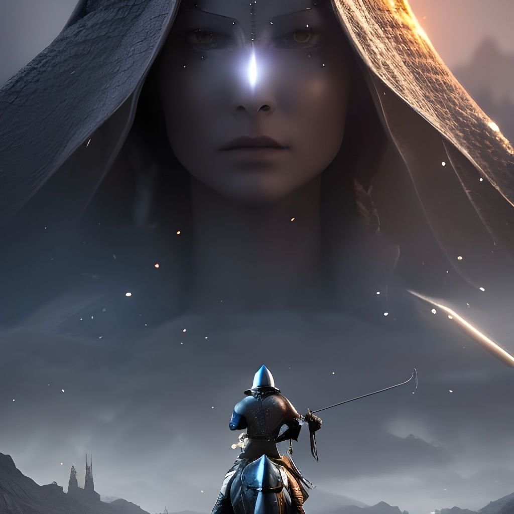 Knight in Silver Armor: Detailed Digital Portrait