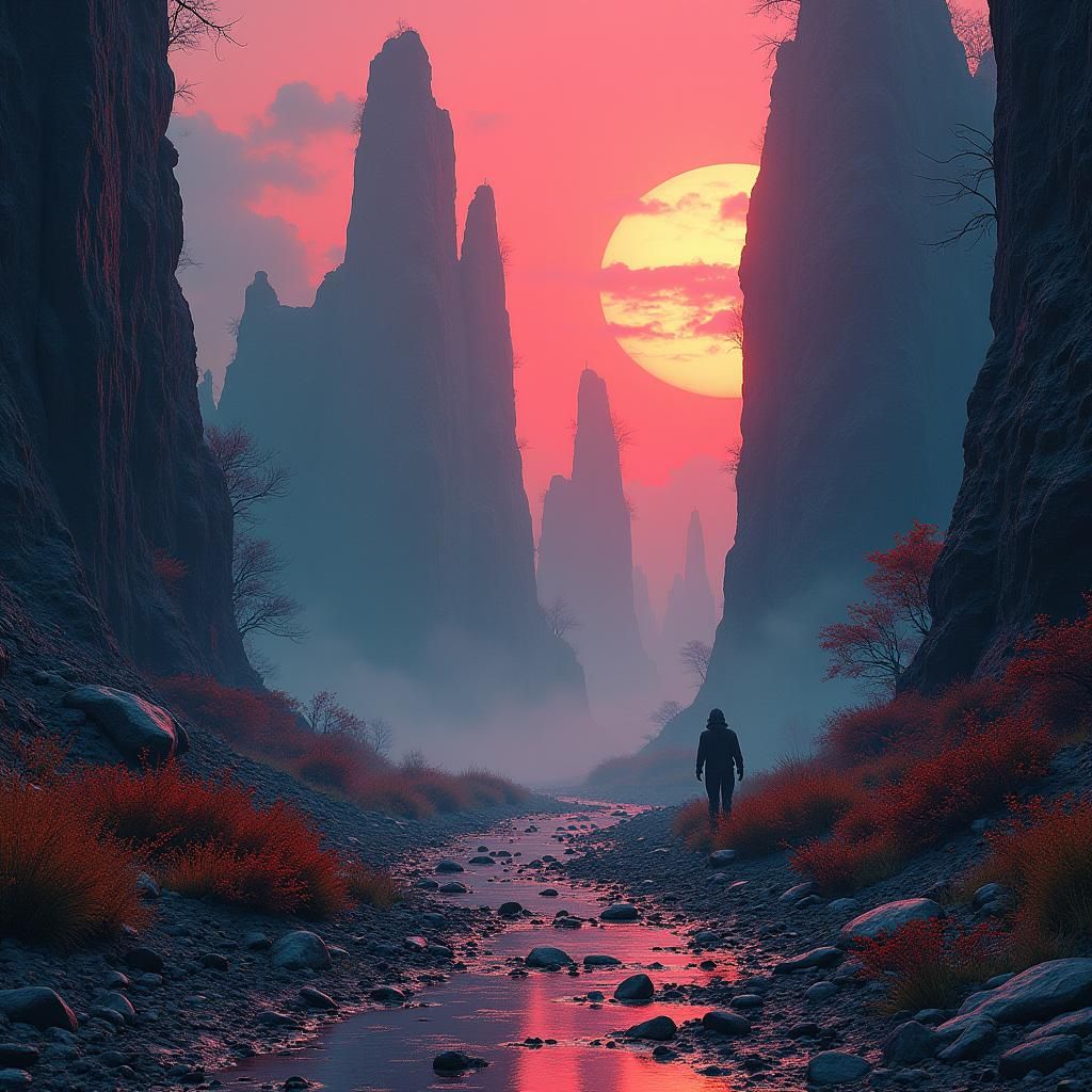 Surreal Fantasy Landscape in Dreamlike Style