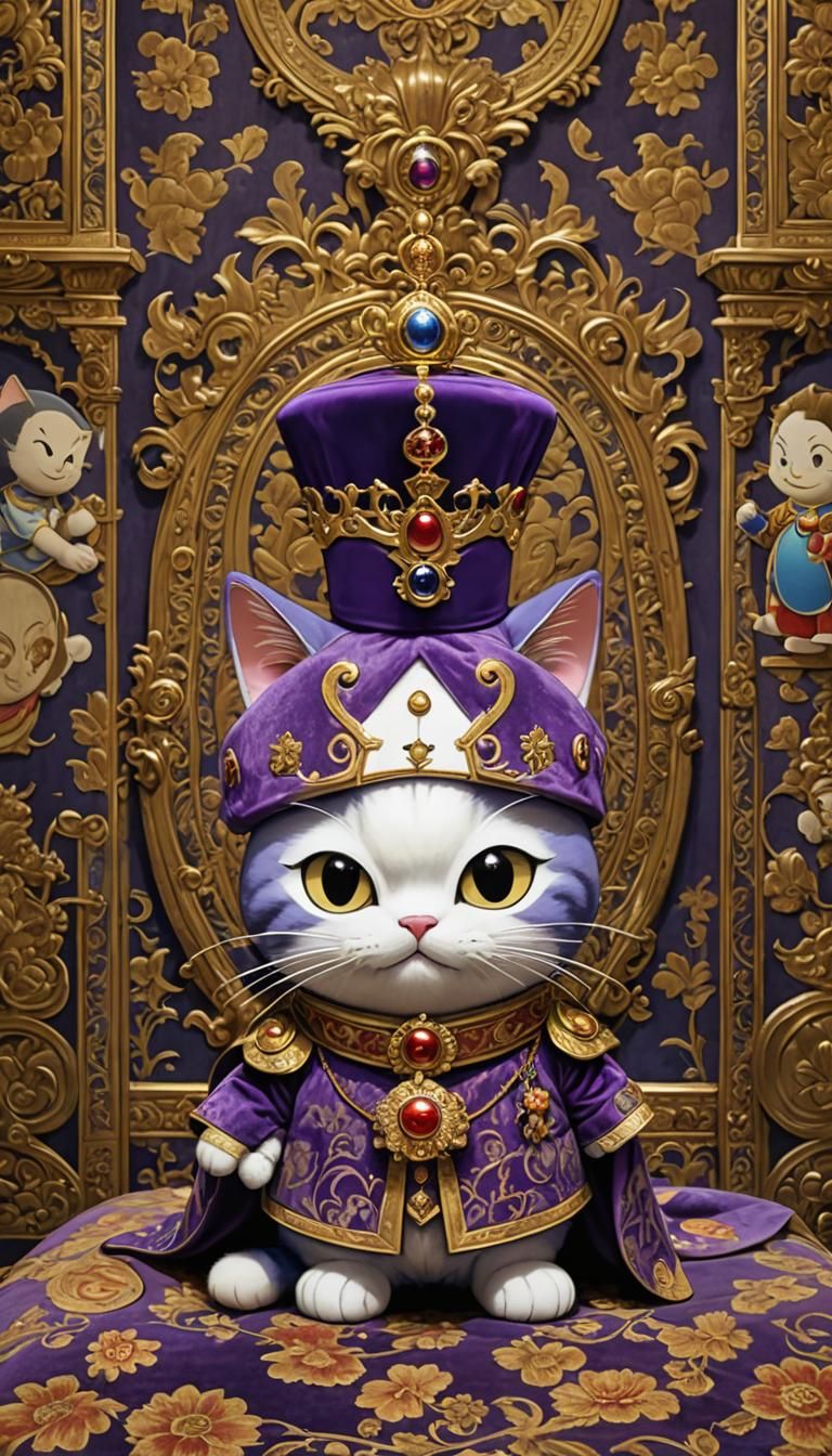 Prince Doraemon in Renaissance Palace, Chiaroscuro Oil Paint...