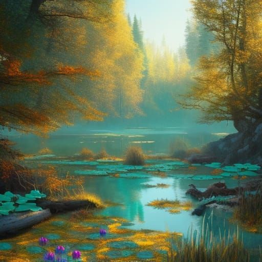 Colorful Valley Meadow in High Gothic Style