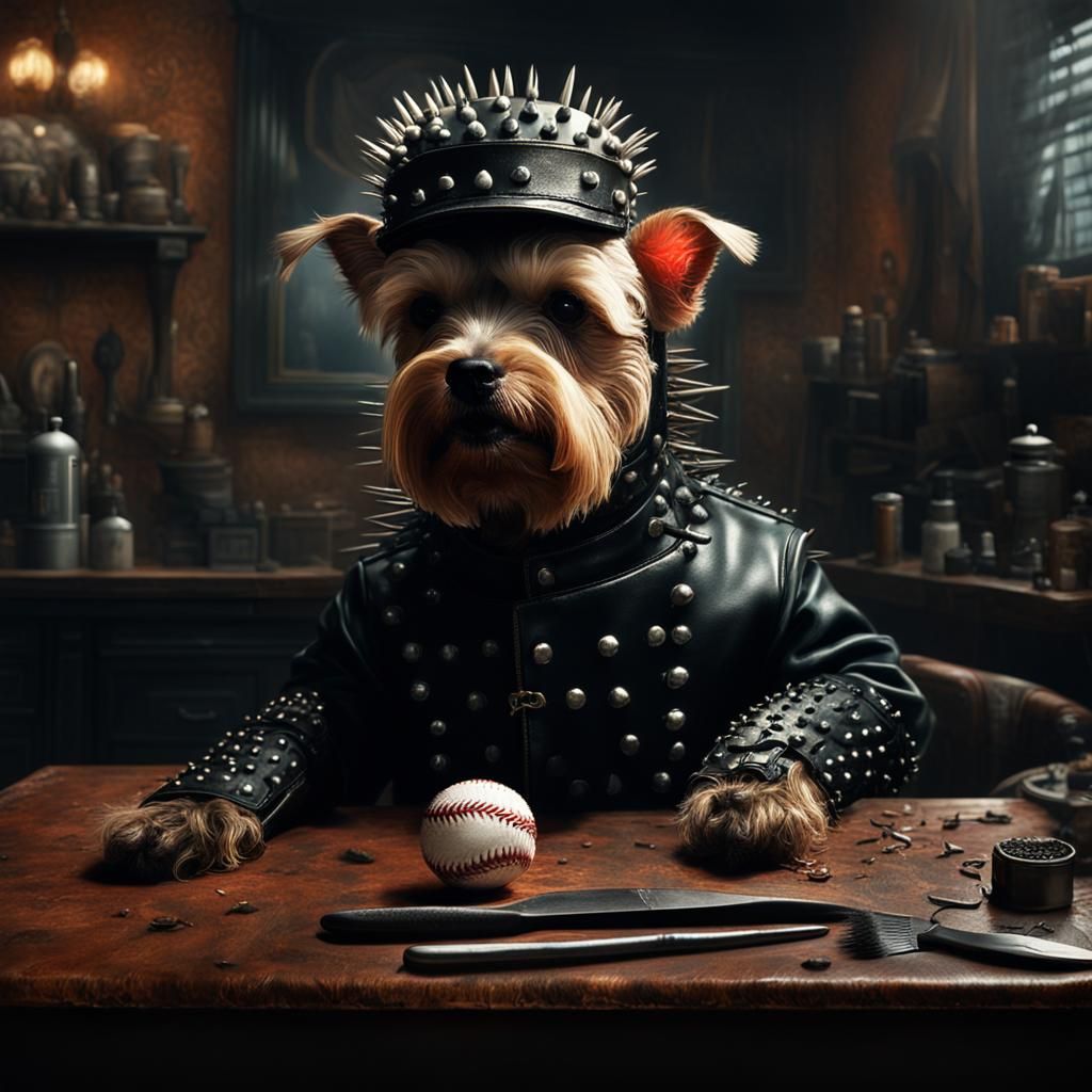 Pinhead Dog Groomer: A Hellraiser-Inspired Scene