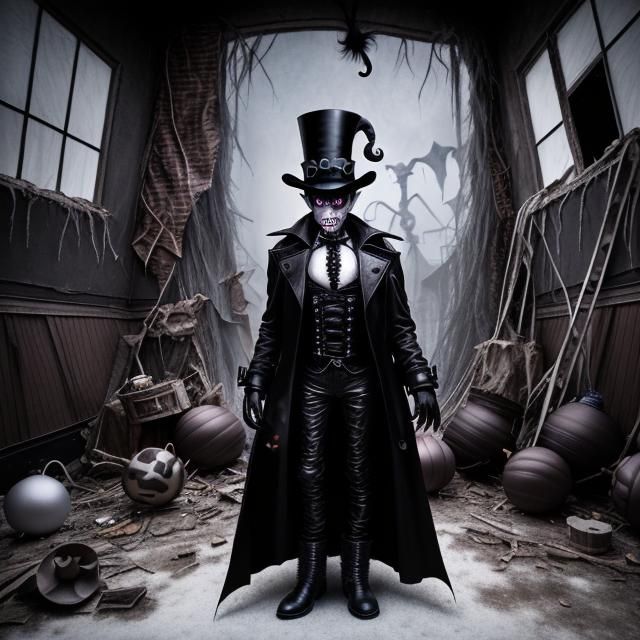 Gothic Grinch in Abandoned Whoville