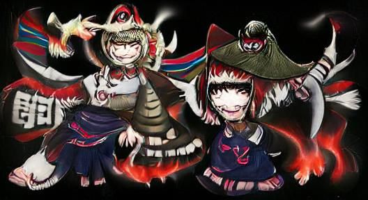 Himiko Yumeno and Tenko Chabashira Fusion Art