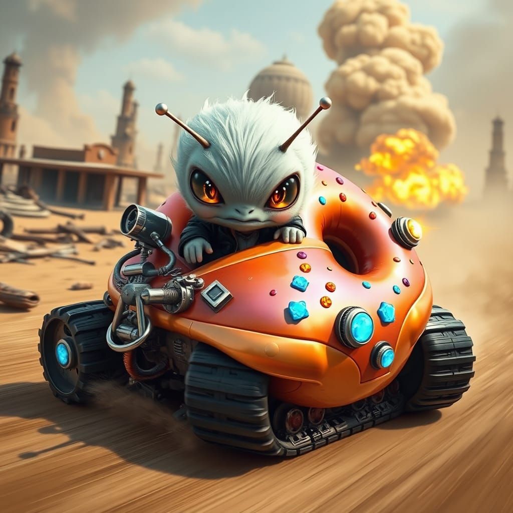 Snail Alien Races Donut Tank in Wasteland