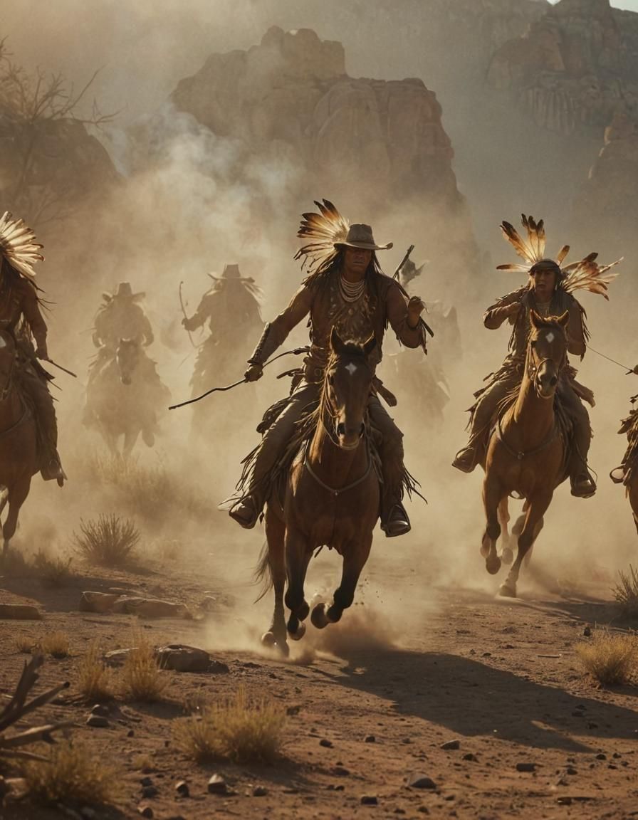 Epic Cowboys and Native Americans Battle