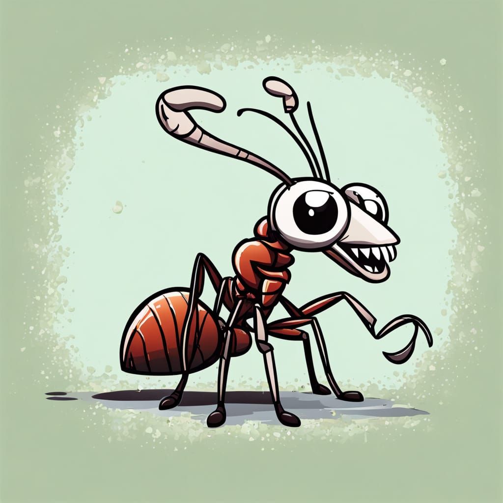 Cartoon Ant in a Frenzied Outburst