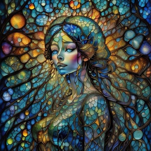 Stained Glass Interdimensional Portal in Hyperrealistic Styl...