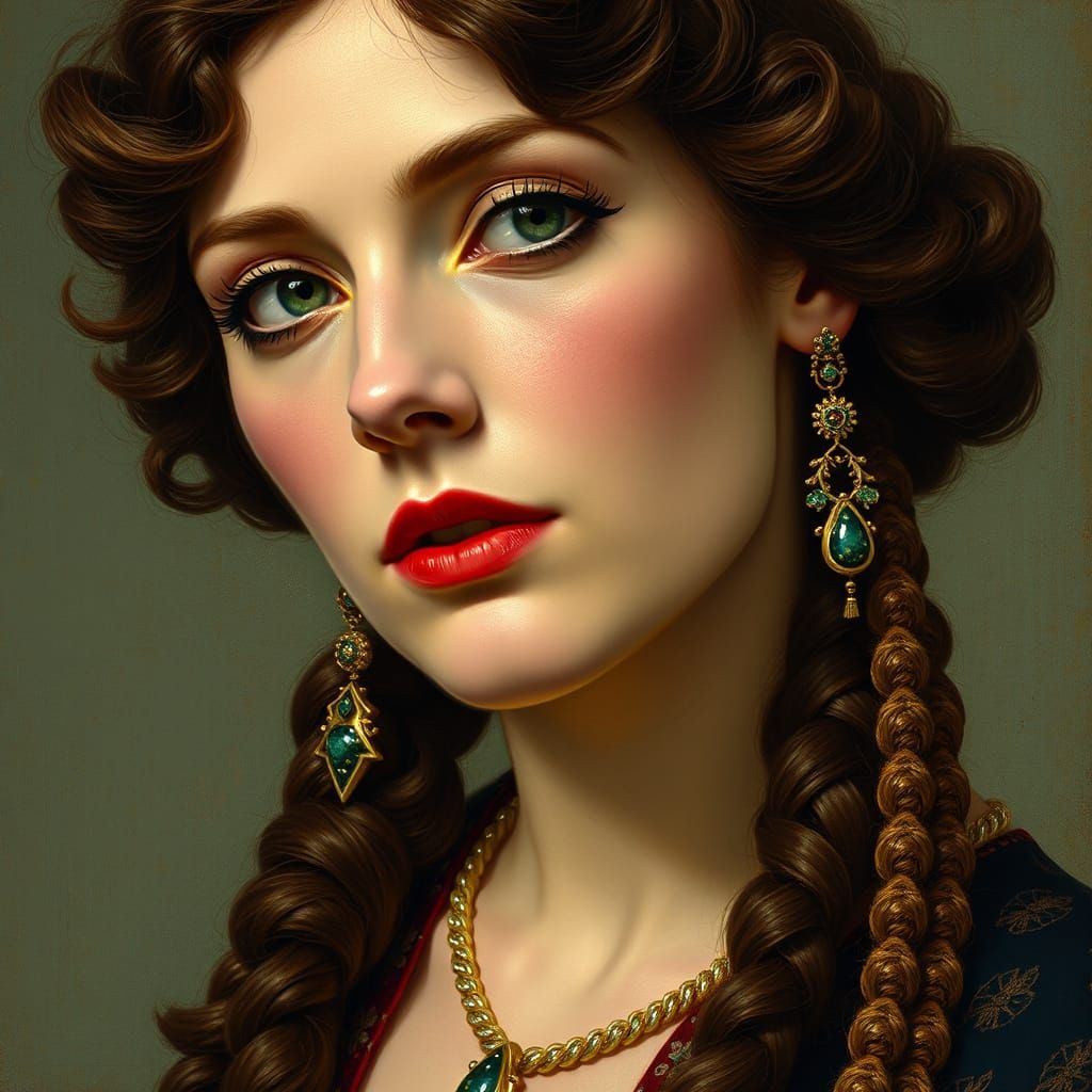 French Countess Portrait 1914 in Amanda Sage Style