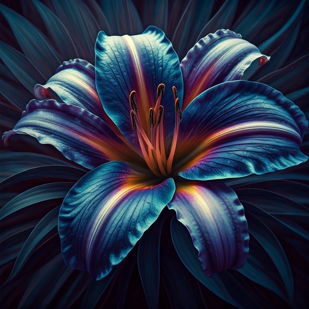 Ethereal Lily Blooms in 'Dragon Tears' Fantasy Landscape