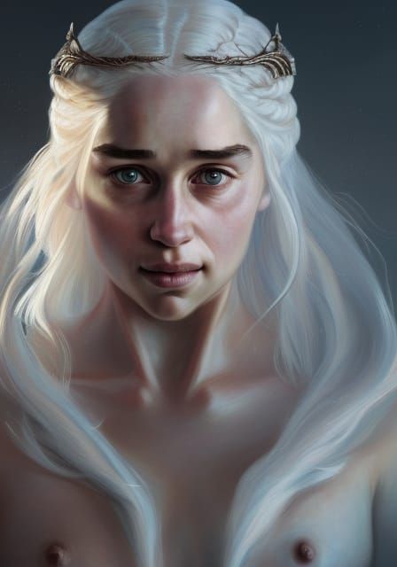 Daenerys Targaryen Portrait in Splash Art Style