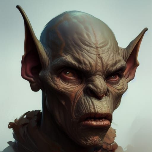 Detailed Goblin Portrait in Hyperrealistic Style